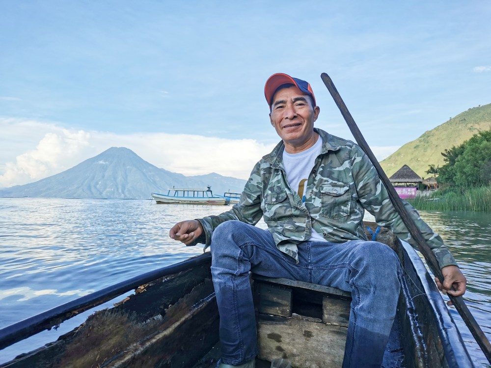 Fisherman Atitlan Lake Guatemala